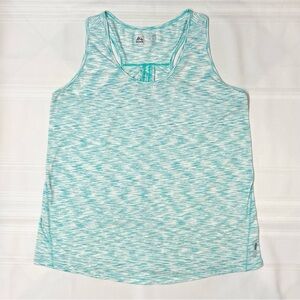 RBX Racerback Tank Performance Activewear Workout Sz 1X EUC Green & White‎